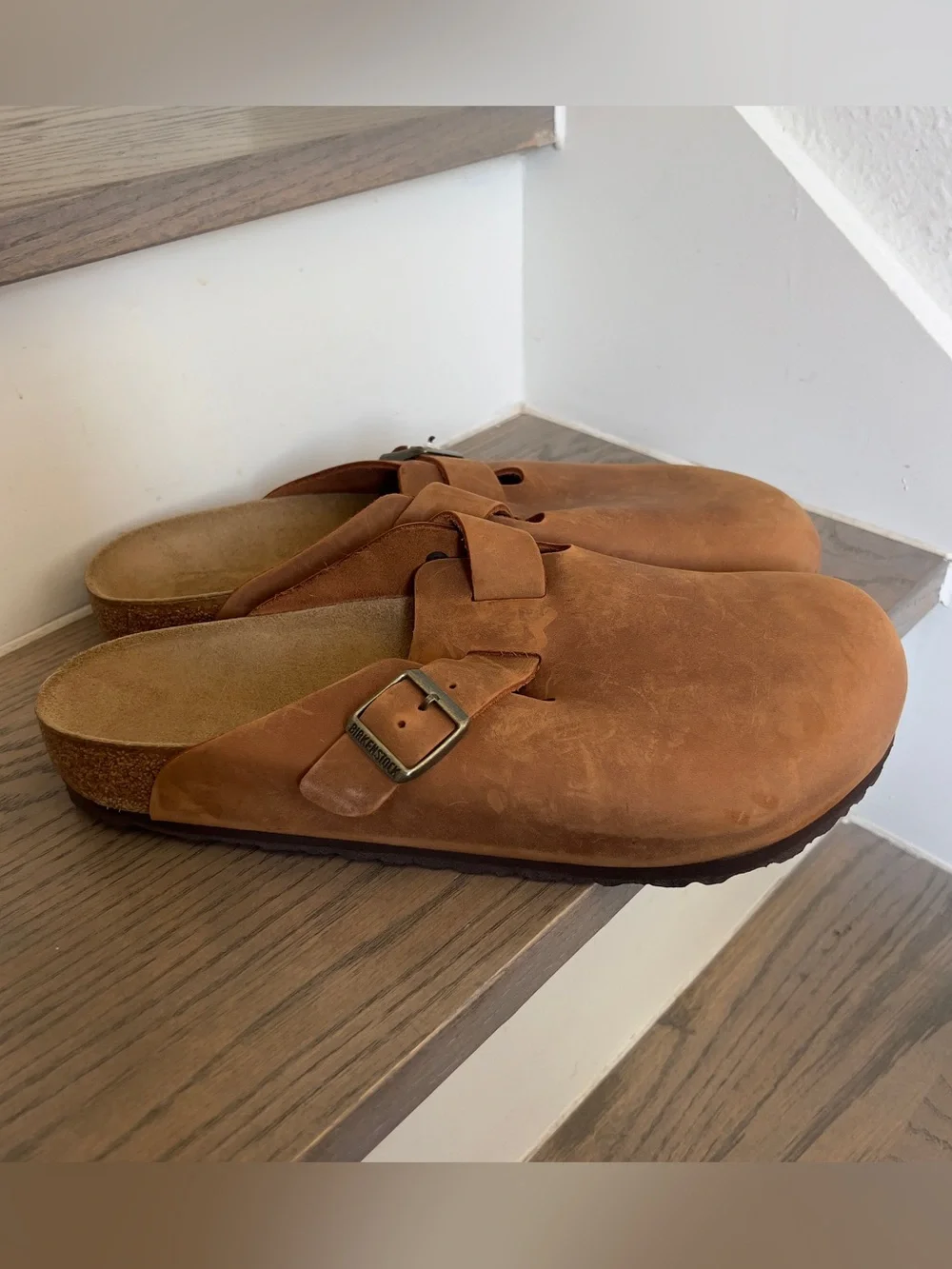 Birkenstock Boston Oiled Leather Clogs for Men in Cognac Brown NWT